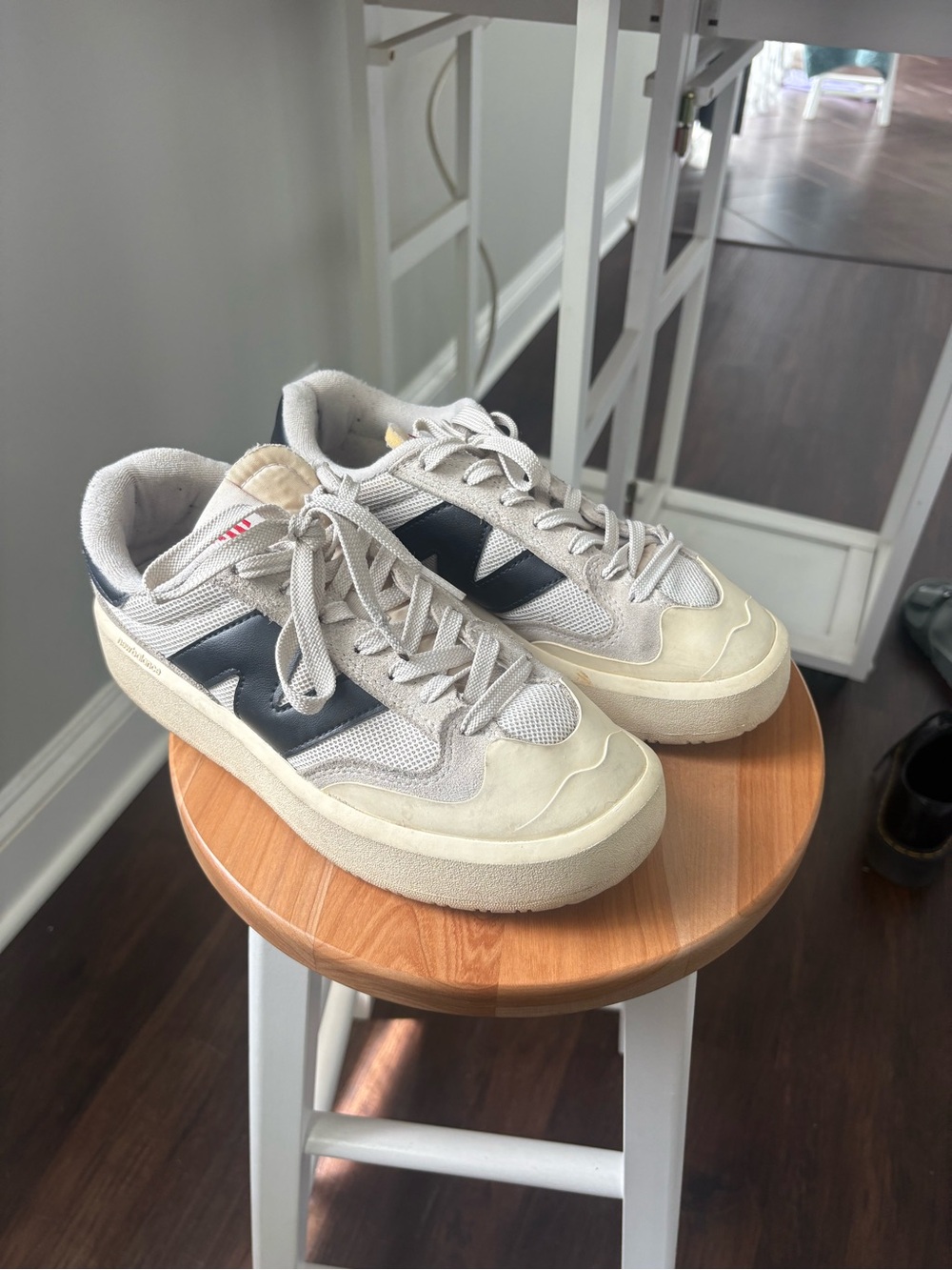 Casual womens New Balance CT302 Sneakers in Off-White and black detail